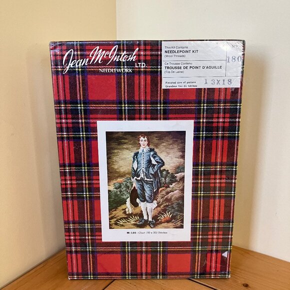 Blue Boy Needlepoint Embroidery Kit Jean McIntosh #180 Vintage New/Sealed - Picture 1 of 6